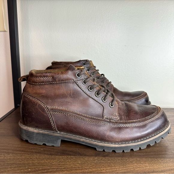 Dockers Brown Leather Lace Up Boots Sz 11.5 Mens - Picture 1 of 7